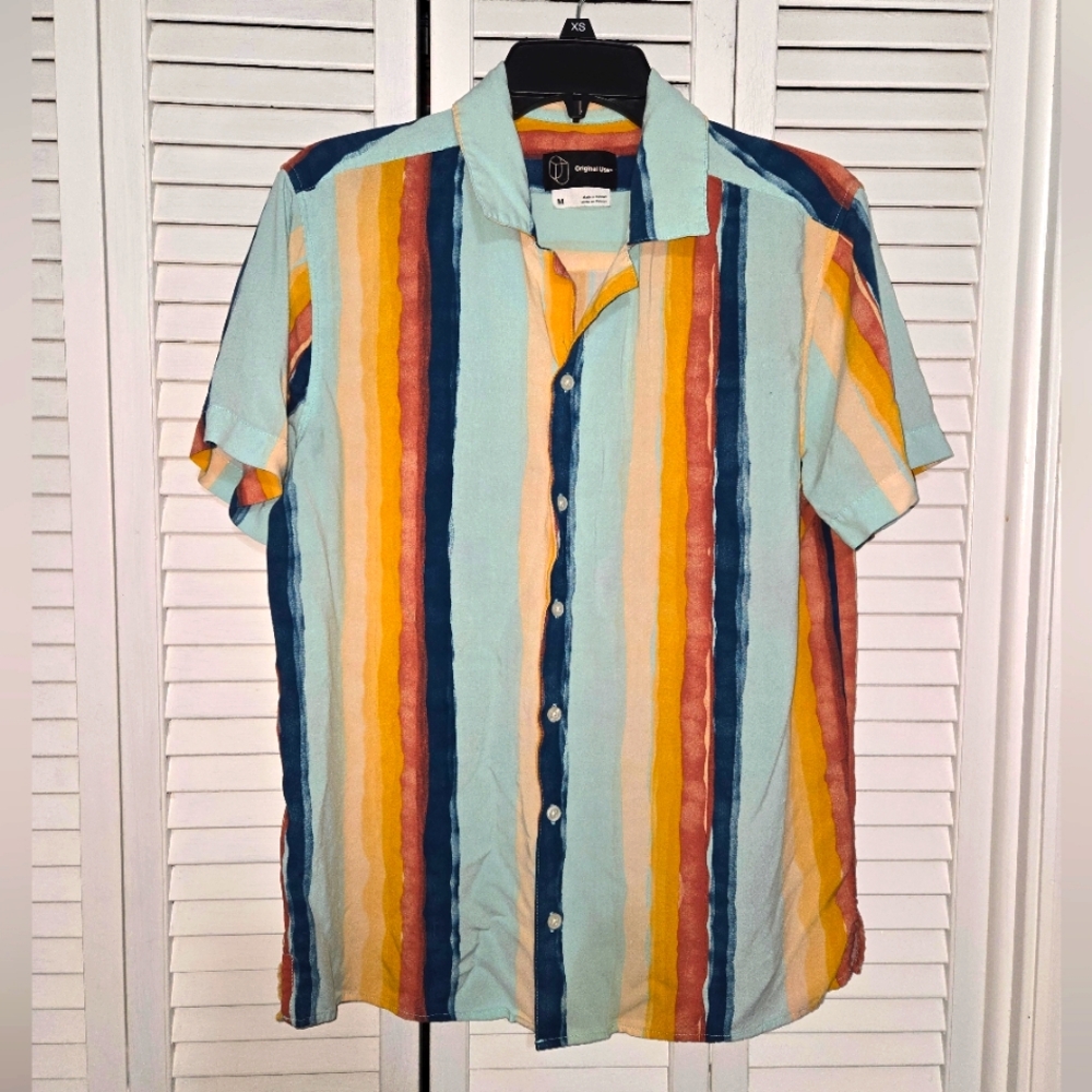 Original Use Men's M Colorful Striped Shirt